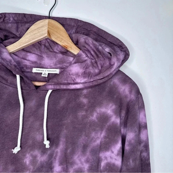 Threads 4 Thought NWT Roe Purple Tie Dye Cropped Hoodie Size XL - Picture 8 of 8